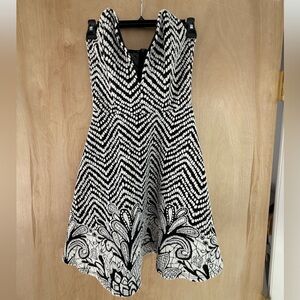 Elegant Black and White Patterned Dress From ANGL.